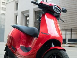 Ola Electric Scooter in red